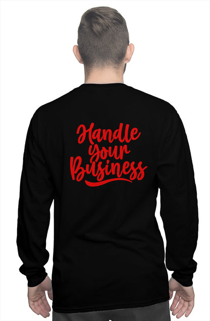 black and red Men long sleeve tee